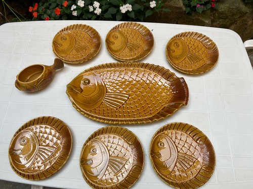 Service assiettes poissons - assiettes, à
