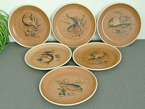 Assiettes plates faïence - 6, en
