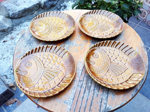 Lot assiettes barbotine - lot,